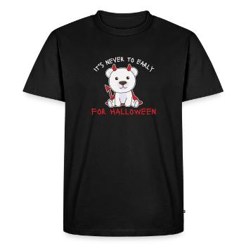 Ours polaire il n’est jamais trop tôt pour le diable d’Halloween - T-shirt Premium bio Homme - noir - Devant - Nico (187cm)
