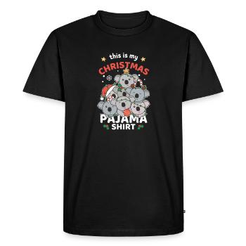 Koala Christmas Pajama Shirt Merry Christmas - Men's Premium Organic T-Shirt - black - Front - Nico (187cm)
