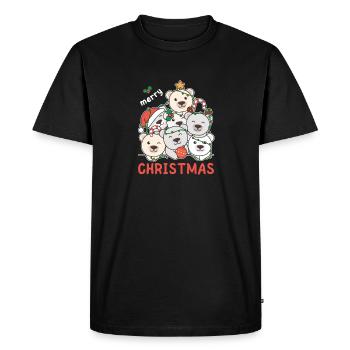 Arbre de Noël de l’ours polaire Joyeux Noël - T-shirt Premium bio Homme - noir - Devant - Nico (187cm)