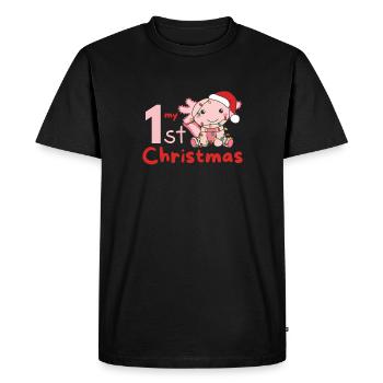 Axolotl Weihnachten Axolotls mon 1er Noël - T-shirt Premium bio Homme - noir - Devant - Nico (187cm)