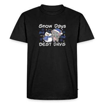 Elefant Snow Days are the best days Schneemann - Men's Premium Organic T-Shirt - black - Front - Nico (187cm)