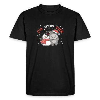 Hippopotame Je suis mignon bonhomme de neige jeu de mots neige - T-shirt Premium bio Homme - noir - Devant - Nico (187cm)