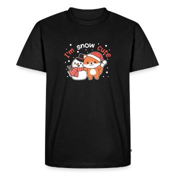 Fox I'm snow cute snowman snow pun - Men's Premium Organic T-Shirt - black - Front - Nico (187cm)