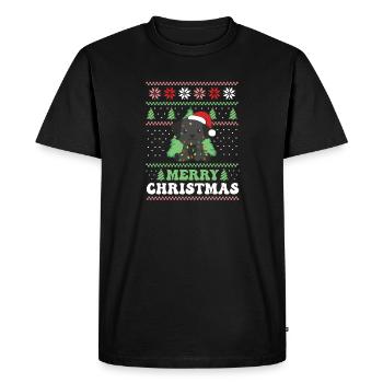 Joyeux Noël rétro moche Noël Labrador - T-shirt Premium bio Homme - noir - Devant - Nico (187cm)