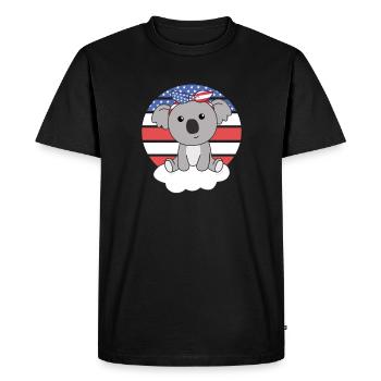 Koala pour le quatrième juillet Amérique Flag USA - T-shirt Premium bio Homme - noir - Devant - Nico (187cm)
