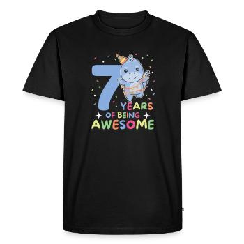 Dino pour les enfants de 7 ans de sept ans - T-shirt Premium bio Homme - noir - Devant - Nico (187cm)