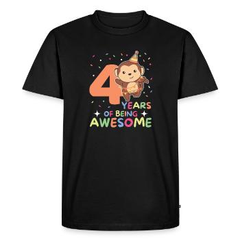 Singe pour les enfants de 4ème anniversaire quatre ans - T-shirt Premium bio Homme - noir - Devant - Nico (187cm)