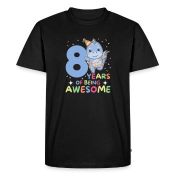 Dino pour les enfants de 8 ans de huit ans - T-shirt Premium bio Homme - noir - Devant - Nico (187cm)