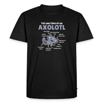 Axolotl Explication Anatomie d’un Axolotl - T-shirt Premium bio Homme - noir - Devant - Nico (187cm)