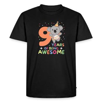 Koala for 9th birthday children nine years old - Men's Premium Organic T-Shirt - black - Front - Nico (187cm)