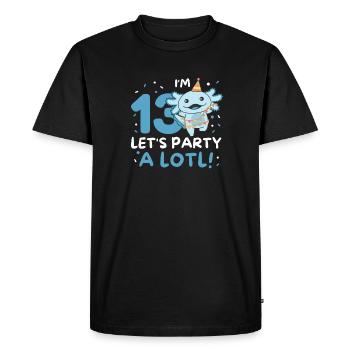 13ème anniversaire Axolotl Treize ans Mignon Axolotls - T-shirt Premium bio Homme - noir - Devant - Nico (187cm)