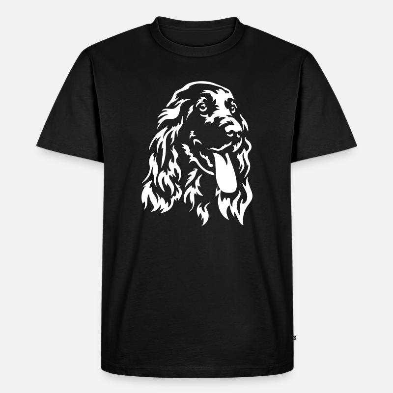 Cocker Spaniel Head « Black Edition » - T-shirt Premium bio Homme - noir