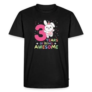 Lapin pour les enfants de 3ème anniversaire de trois ans - T-shirt Premium bio Homme - noir - Devant - Nico (187cm)