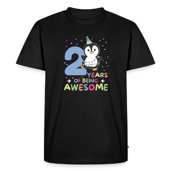 Pingouin pour les enfants de 2e anniversaire de deux ans - T-shirt Premium bio Homme - noir - Devant - Nico (187cm)