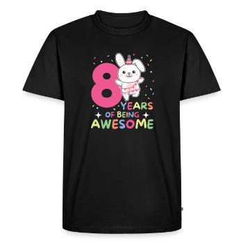 Rabbit for 8th birthday Children eight years old - Men's Premium Organic T-Shirt - black - Front - Nico (187cm)