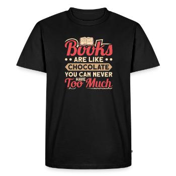 Conception d’amateurs de livres avec des livres pour la littérature - T-shirt Premium bio Homme - noir - Devant - Nico (187cm)
