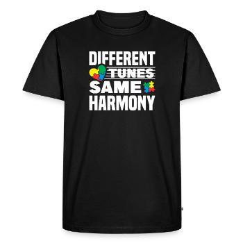 Autism Awareness Month Puzzle Music Heart - Men's Premium Organic T-Shirt - black - Front - Nico (187cm)