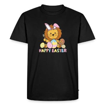 joyeux lion de Pâques doux Pâques avec des œufs de Pâques - T-shirt Premium bio Homme - noir - Devant - Nico (187cm)