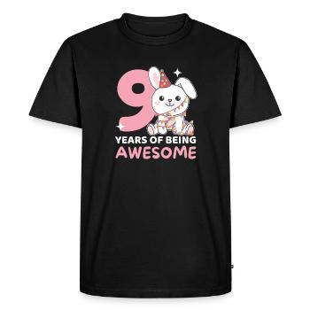 Rabbit for 9th birthday Children nine years old - Men's Premium Organic T-Shirt - black - Front - Nico (187cm)