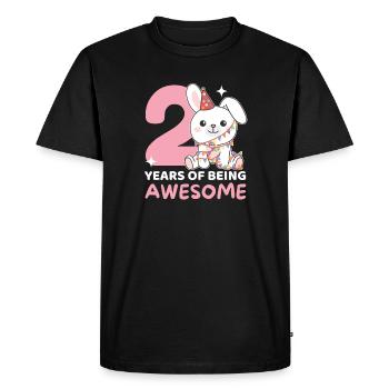 Lapin pour 2ème anniversaire Enfants de deux ans - T-shirt Premium bio Homme - noir - Devant - Nico (187cm)