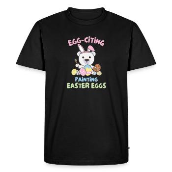cute polar bears at Easter with Easter eggs polar bear - Men's Premium Organic T-Shirt - black - Front - Nico (187cm)