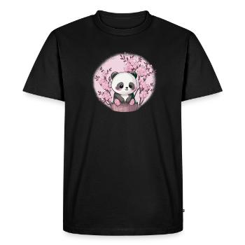 Panda animaux mignons pour enfants Kawaii pandas ours - T-shirt Premium bio Homme - noir - Devant - Nico (187cm)