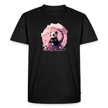 Panda animaux mignons pour enfants Kawaii pandas ours - T-shirt Premium bio Homme - noir - Devant - Nico (187cm)