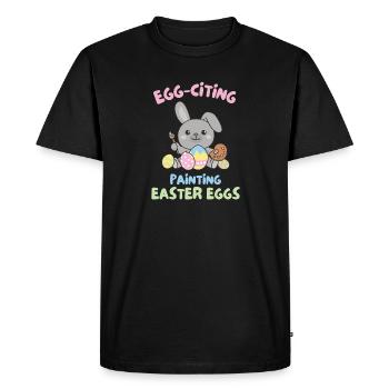 cute bunnies for Easter with Easter eggs bunny - Men's Premium Organic T-Shirt - black - Front - Nico (187cm)