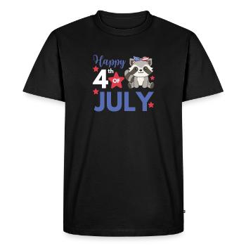 4 juillet American Raccoon for Kids USA - T-shirt Premium bio Homme - noir - Devant - Nico (187cm)