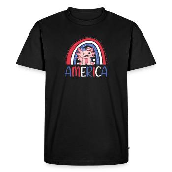 4 juillet American Axolotl for Kids USA - T-shirt Premium bio Homme - noir - Devant - Nico (187cm)