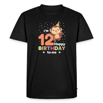 Singe pour les enfants de douze ans - T-shirt Premium bio Homme - noir - Devant - Nico (187cm)