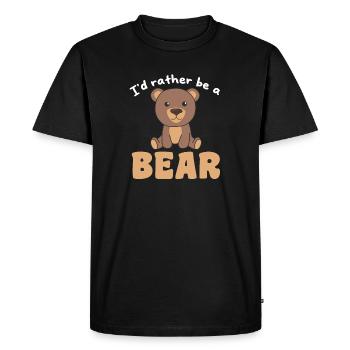 I'd rather be a bear - cute bear - Men's Premium Organic T-Shirt - black - Front - Nico (187cm)