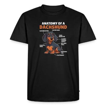 Dog Explanation Anatomy of a Dachshund - Men's Premium Organic T-Shirt - black - Front - Nico (187cm)