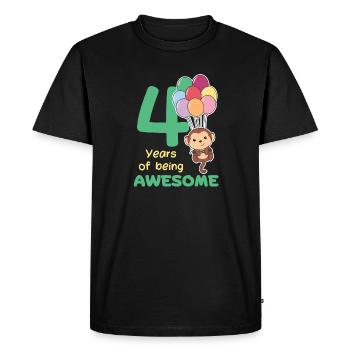 Singe pour les enfants de 4ème anniversaire quatre ans - T-shirt Premium bio Homme - noir - Devant - Nico (187cm)