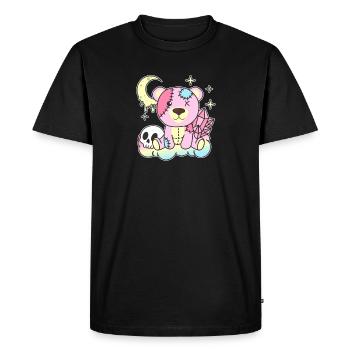 Kawaii Gothique Ours Pastel Goth gothique - T-shirt Premium bio Homme - noir - Devant - Nico (187cm)
