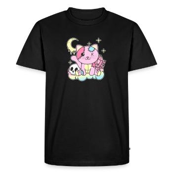 Kawaii Gothic Cat Pastel Gothic Goth - T-shirt Premium bio Homme - noir - Devant - Nico (187cm)
