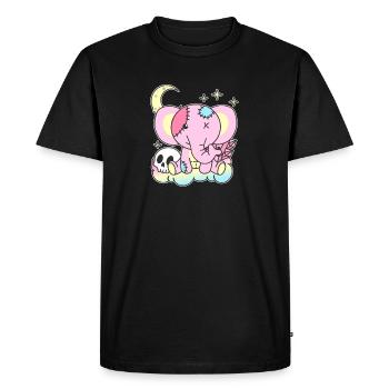 Kawaii Gothique Eléphant Pastel Goth gothique - T-shirt Premium bio Homme - noir - Devant - Nico (187cm)