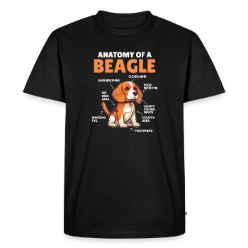 Dog Explanation Anatomy of a Beagle - Men's Premium Organic T-Shirt - black - Front - Nico (187cm)