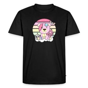 Kawaii Gothique Ours Pastel Goth gothique - T-shirt Premium bio Homme - noir - Devant - Nico (187cm)