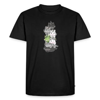 Agender Flag Pride LGBTQ Cute Unicorn Stack - T-shirt Premium bio Homme - noir - Devant - Nico (187cm)