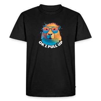 Capybara cute animals for children Ok i pull up - Men's Premium Organic T-Shirt - black - Front - Nico (187cm)