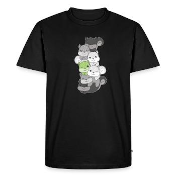 Agender Flag Pride LGBTQ Cute Squirrel Stack - T-shirt Premium bio Homme - noir - Devant - Nico (187cm)