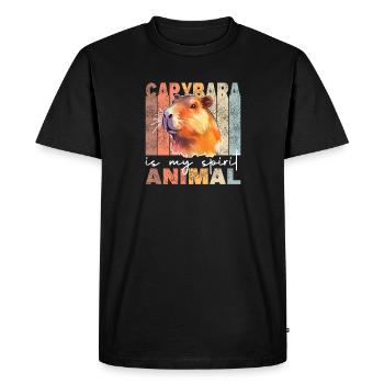 Capybara is my spirit animal - süßes Capybara - Men's Premium Organic T-Shirt - black - Front - Nico (187cm)