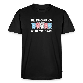 Drapeau transgenre Gay Pride LGBTQ Ours - T-shirt Premium bio Homme - noir - Devant - Nico (187cm)