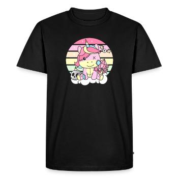 Kawaii Gothic Unicorn Pastel Gothic Goth - T-shirt Premium bio Homme - noir - Devant - Nico (187cm)