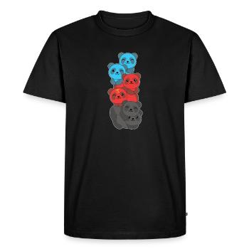 Polyamory Flag Gay Pride LGBTQ Panda Tower - Men's Premium Organic T-Shirt - black - Front - Nico (187cm)