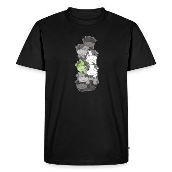 Agender Flag Pride LGBTQ Cute Cow Stack - T-shirt Premium bio Homme - noir - Devant - Nico (187cm)