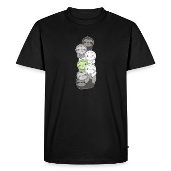 Agender Flag Pride LGBTQ Cute Sloth Stack - T-shirt Premium bio Homme - noir - Devant - Nico (187cm)
