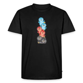 Polyamory Flag Gay Pride LGBTQ Penguin Tower - Men's Premium Organic T-Shirt - black - Front - Nico (187cm)