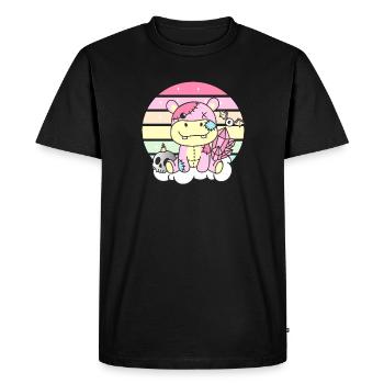 Kawaii Gothique Hippopotame Couleurs Pastel Gothique Goth - T-shirt Premium bio Homme - noir - Devant - Nico (187cm)